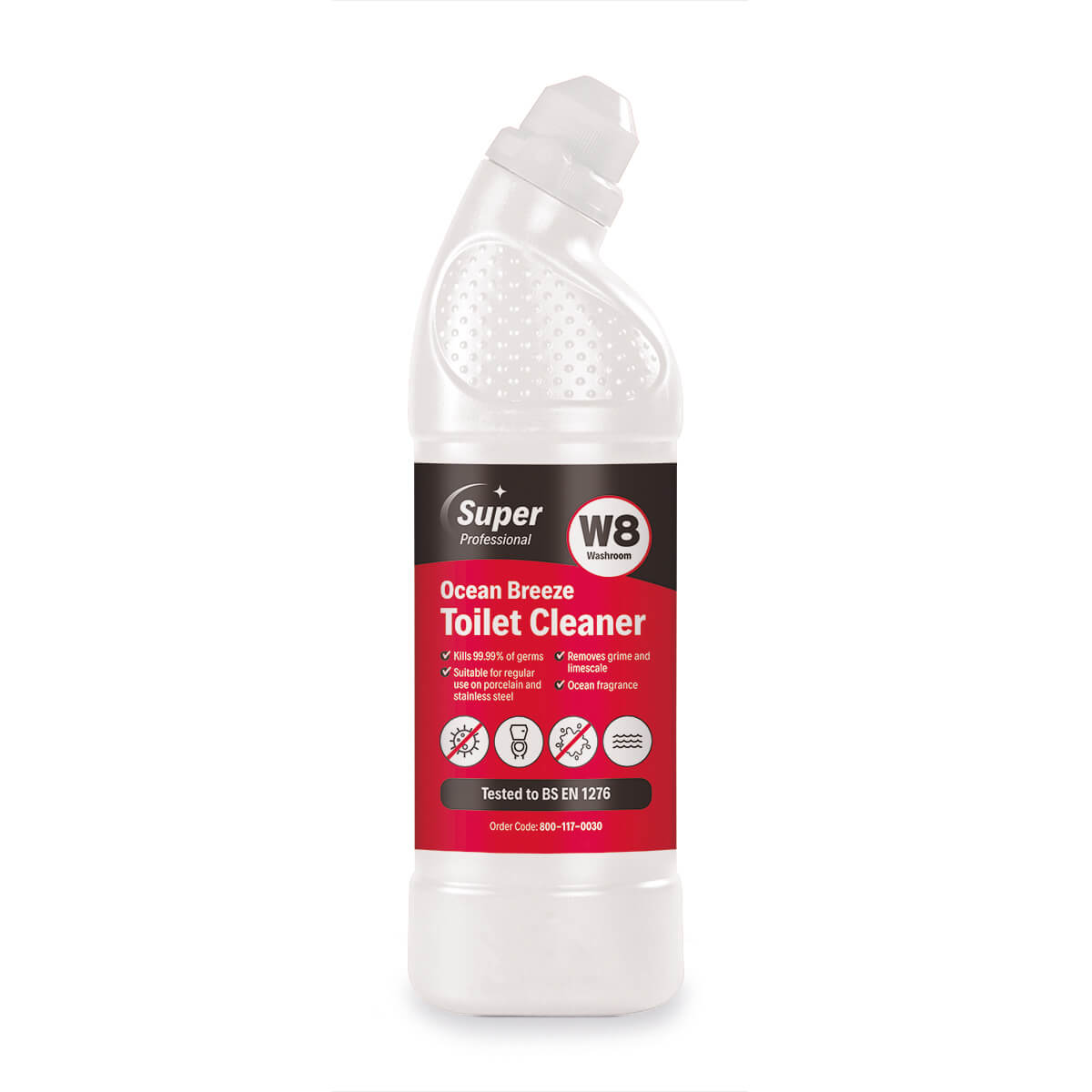 Strong Toilet Cleaner Ocean Breeze Scent "Kills 99% Germs" 'Super' 12/750ml