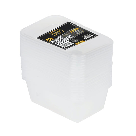 Plastic Containers Packed 650cc Rect Clear  'Superior' 12/10's