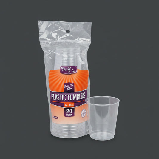 Plastic Round Tumbler 8oz Clear 'Crystal Touch'