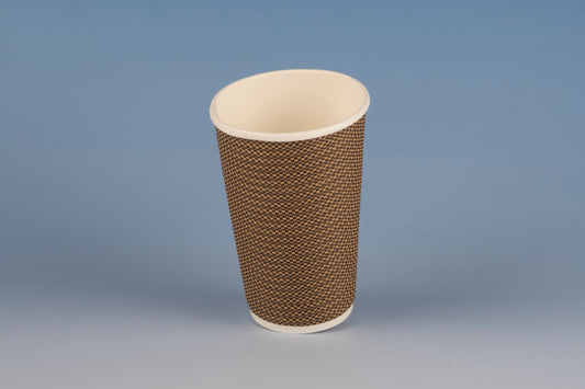 8oz Ripple Wall Paper Cups (Grid Design)