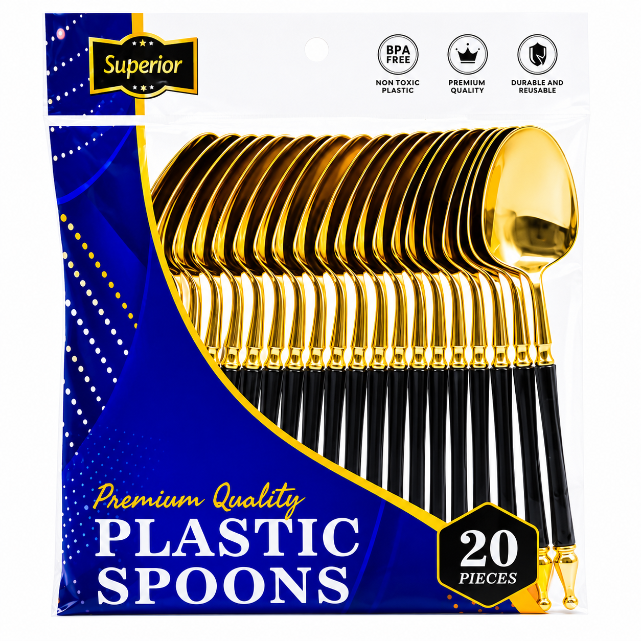 Superior Spoons Gold And Black
