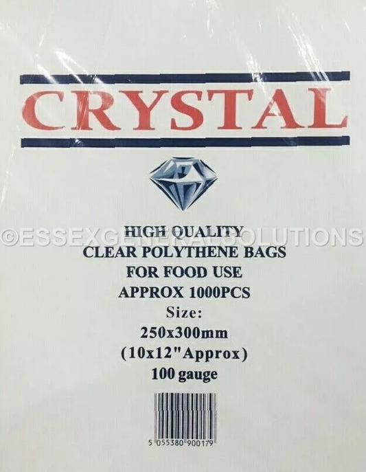 Clear Bags 100G 'Crystal' 10x12" In Cardboard Dispenser