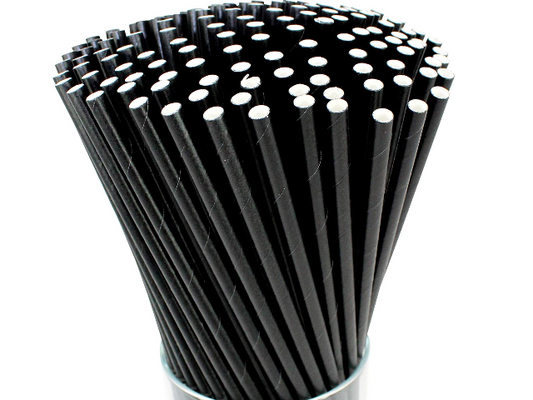 Black Paper Straws 8mmX220mm
