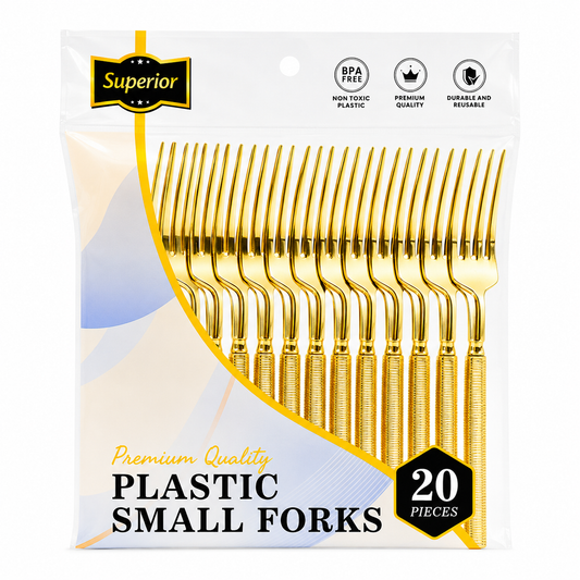 Superior Ribbed Small Forks Gold 50/20's