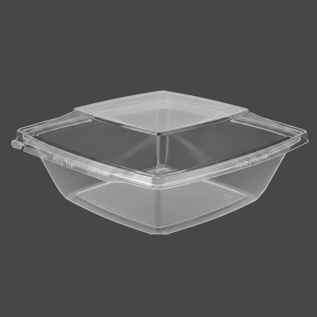 Plastic Containers Clear With Hinged Lid Pagodaware 64oz