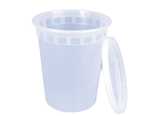 Plastic Containers & Lids 32oz Round Clear 'SealPro'