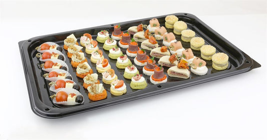 Plastic Black Tray With Clear Lid Combo 30x45cm 25/CS