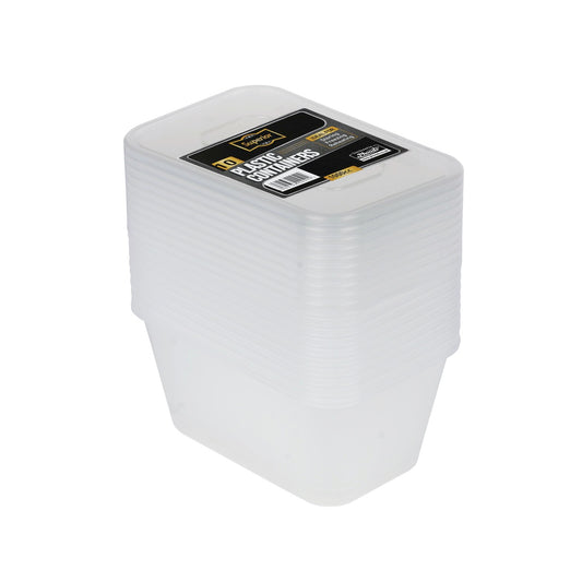 Plastic Containers Packed 1000cc Rect Clear 'Superior'