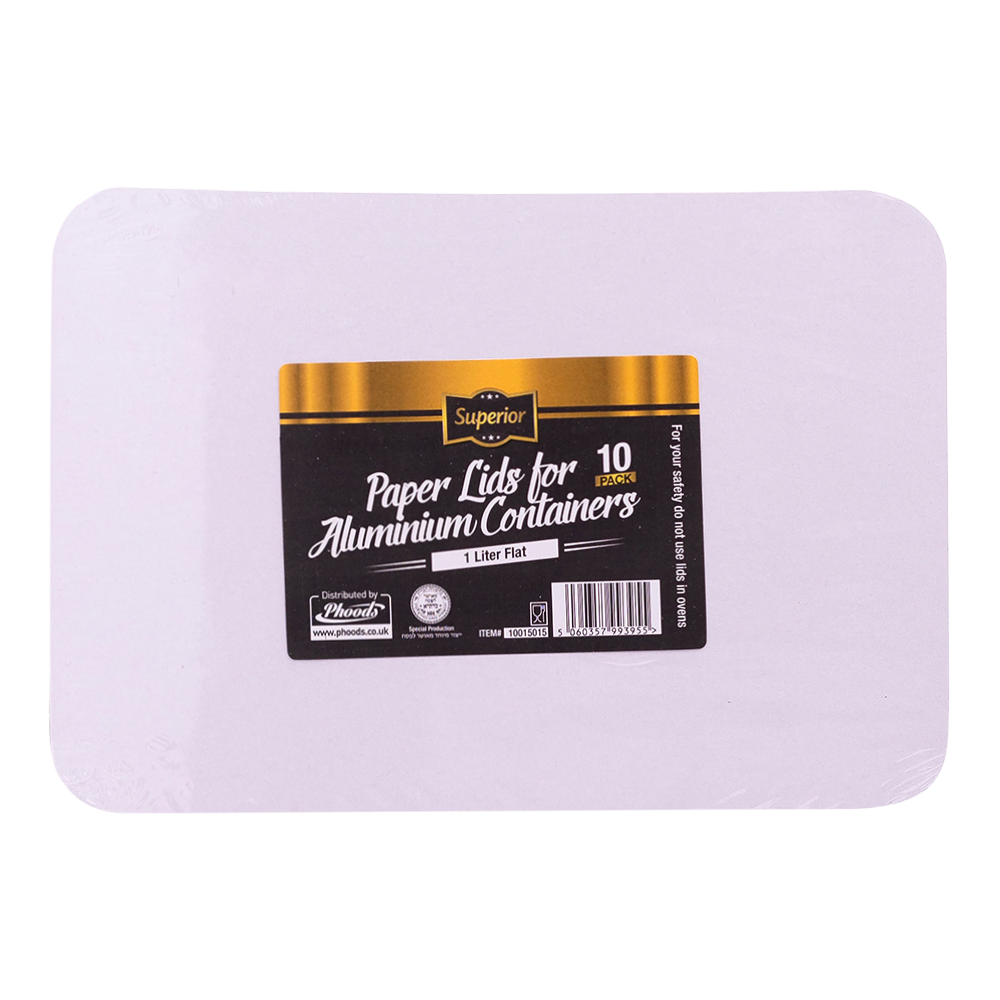 Paper Lids for 1L Flat Aluminium Containers 'Superior'