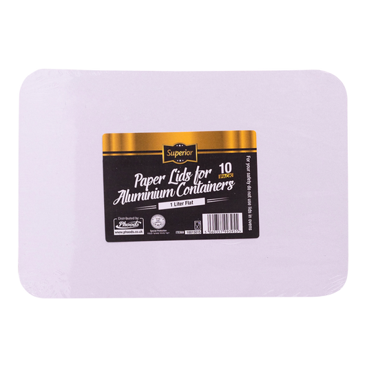 Paper Lids for 1L Flat Aluminium Containers 'Superior'