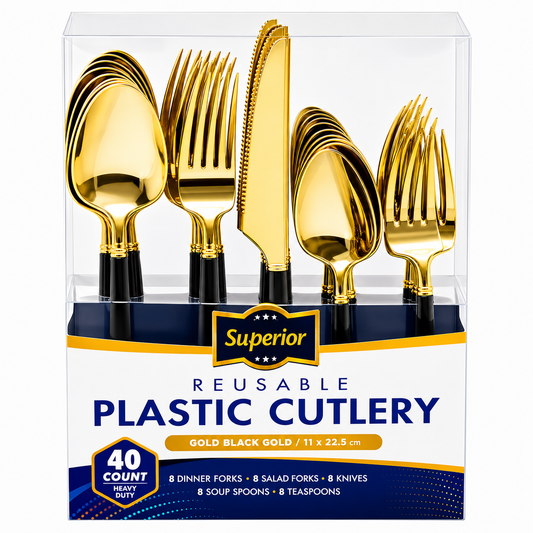 Superior Combo Cutlery Gold Black