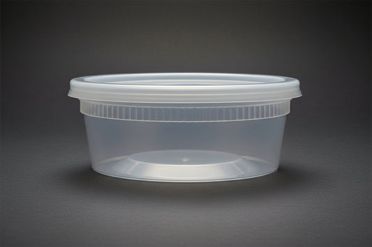 Plastic Containers & Lids 8oz Round Clear 'NewSpring'