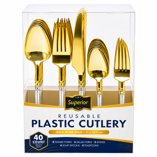 Superior Combo Cutlery Gold Silver Gold