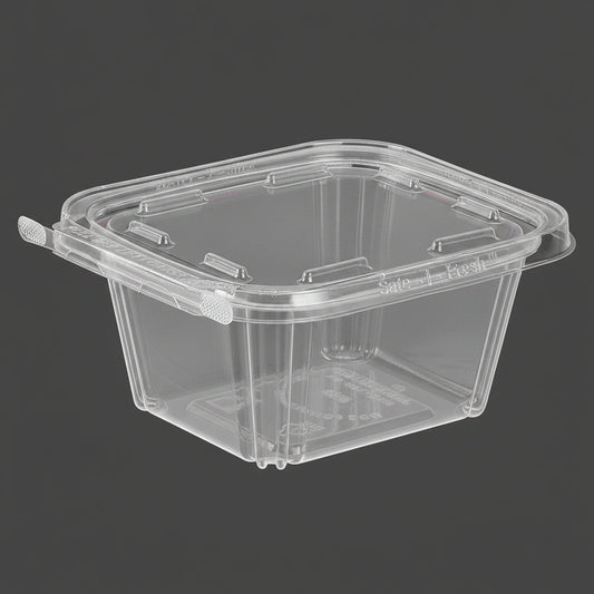 Plastic Containers 'Safety Fresh' 16oz .1x.5.7cm Clear