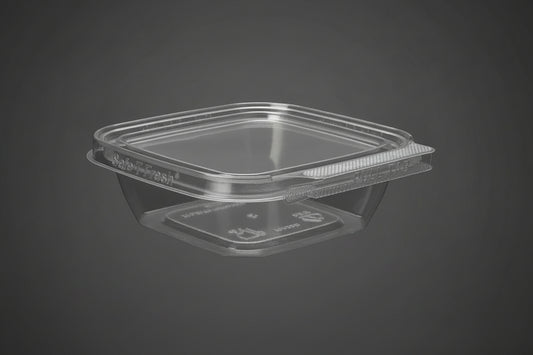 Plastic Containers 8oz 'SquareWare' Tamper Evident