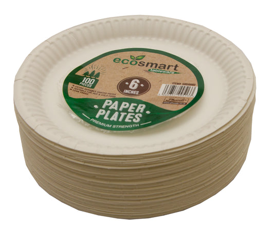 Paper Plates 6" 'Eco Smart' 10/100's