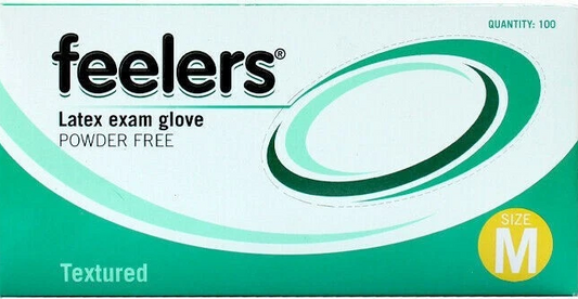 Feelers Latex Gloves Medium Powder Free 10/100's