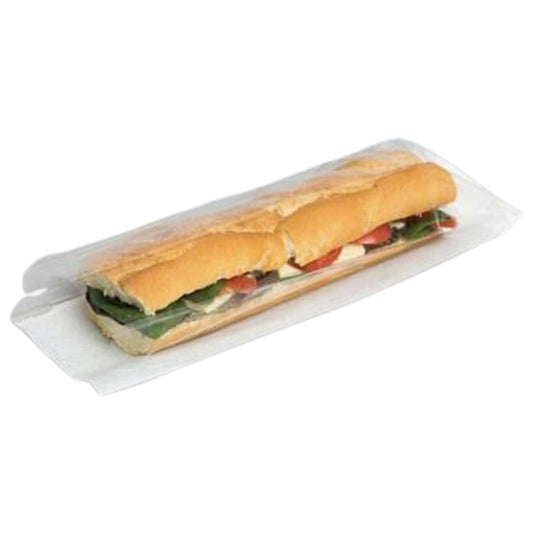 White Film Front Paper Bags Baguette 4x6x14" 1000/CS