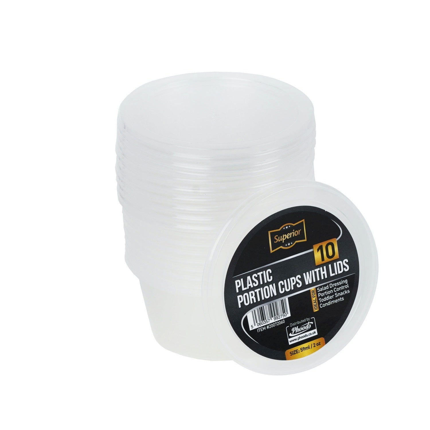 Plastic Portion Cups with Lids 2oz 'Superior'