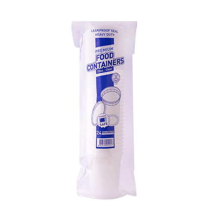 Plastic Containers & Lids 32oz Round Clear 'SealPro'