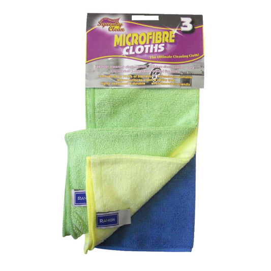 Squeaky Clean Microfibre Cloths Assorted Colours 33cm