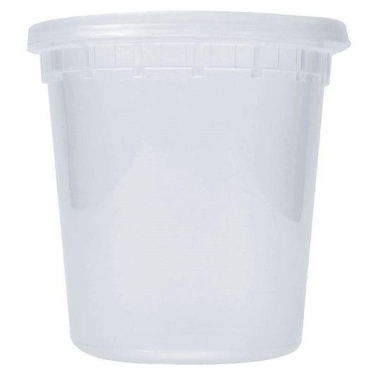 Plastic Containers & Lids 24oz Round Clear 'NewSpring'