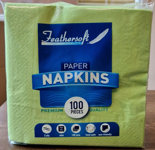 Premium Napkins Lime Green 33cm 'Feathersoft'