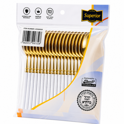 Superior Ribbed Spoons Gold/White 50/20's