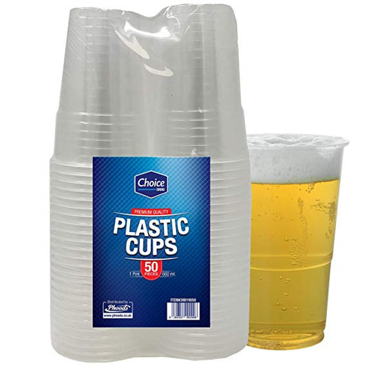 Plastic Cups "Choice Dining" Pint Cup 600cc 20/2x25's