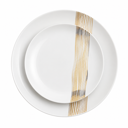 Signature Collection Round 10" White/Gold Pattern 'Superior' 12/10's