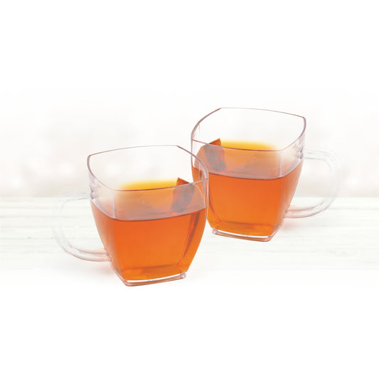 Plastic Clear Tea Cups 10oz 'Decor'