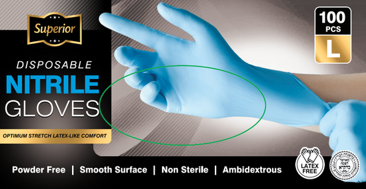 Nitrile Gloves Blue Large 'Superior'