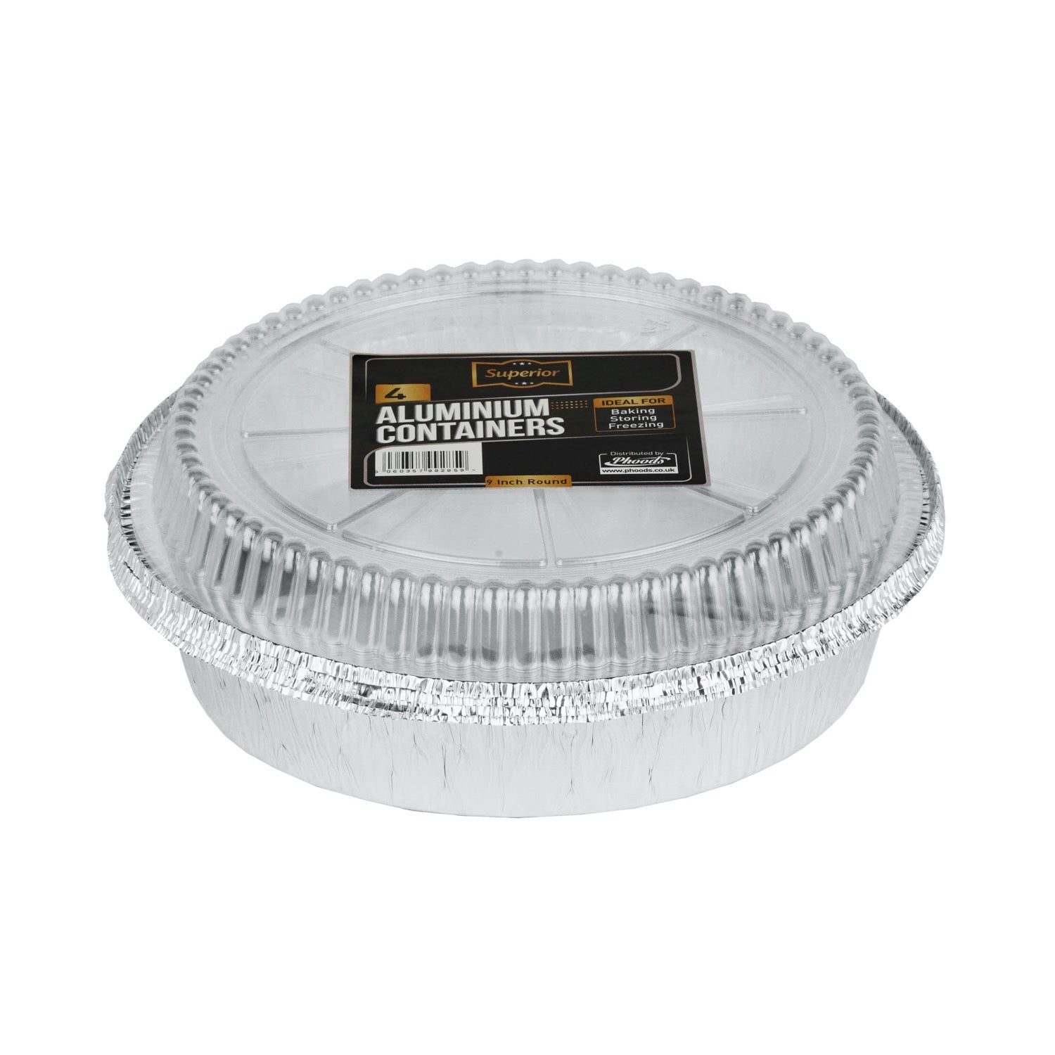 Aluminium Containers Packed 7" Round Foil with Dome Lid 'Superior'