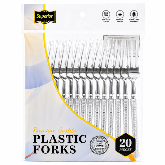 Superior Ribbed Forks Silver 50/20's