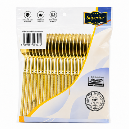 Superior Ribbed Teaspoons Gold 50/20's