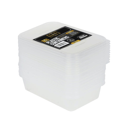 Plastic Containers Packed 500cc Rect Clear 'Superior'