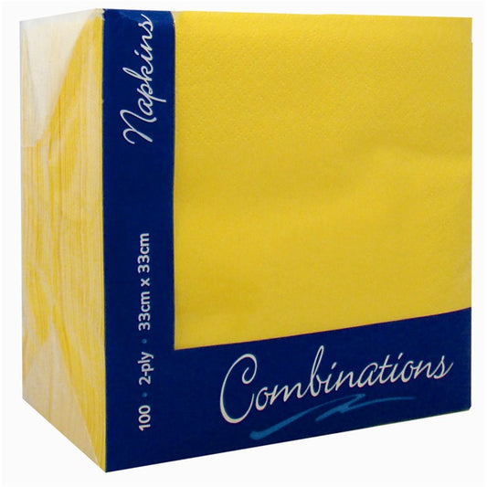 Premium Napkins Yellow 33cm 'Combinations'