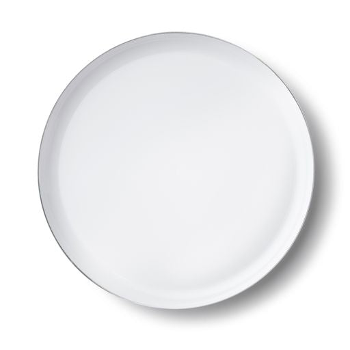 Round Plates 10.6" White/Silver 'Decor'
